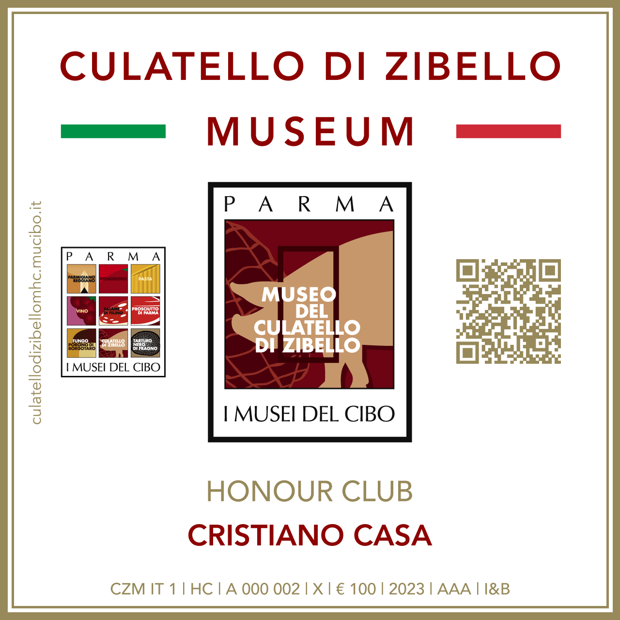 Culatello di Zibello Museum Honour Club - Token Id A 000 002 - CRISTIANO CASA